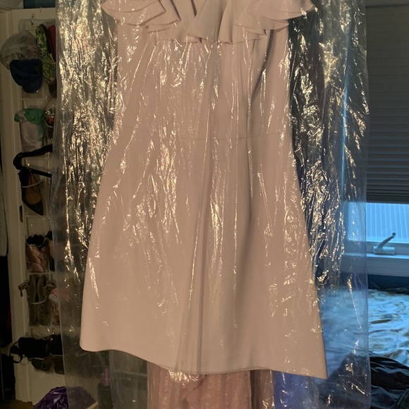 French Connection Lavender Periwinkle Ruffle Off-the-Shoulder Dress Size 4 - Picture 5 of 8